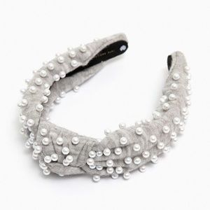 Lele Sadoughi Heathered Cardigan Knit Pearl Knotted Headband